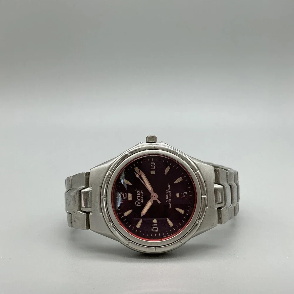 Acuet Unisex Watch 38mm Purple Dial Stainless Bracelet Quartz Water Resistant